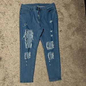 SHEIN sz 3x distressed jeans, skinny